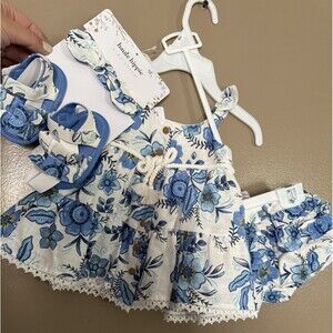 Haute Hippie 0-3 Month Baby Girls Mommy And Me Floral Blue Dress & Accessories